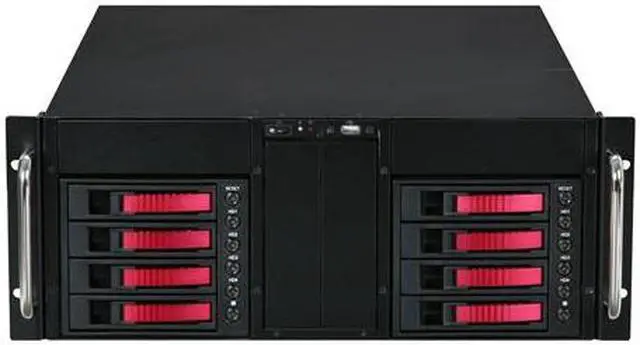 Alt view image 2 of 9 - iStarUSA D-410-B8SA-RED Red Zinc-Coated Steel 4U Rackmount Server Case
