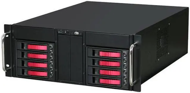 Alt view image 3 of 9 - iStarUSA D-410-B8SA-RED Red Zinc-Coated Steel 4U Rackmount Server Case