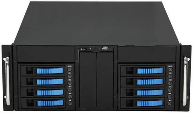 Alt view image 2 of 9 - iStarUSA D-410B8SA-BLUE Blue Zinc-Coated Steel 4U Rackmount Server Case