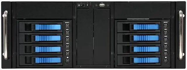 Alt view image 4 of 9 - iStarUSA D-410B8SA-BLUE Blue Zinc-Coated Steel 4U Rackmount Server Case
