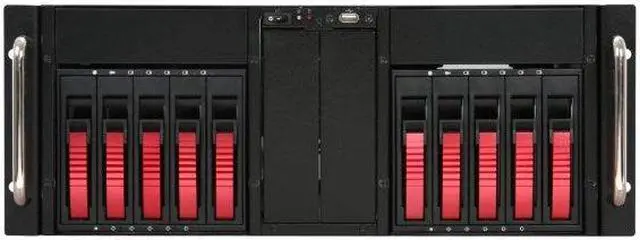Alt view image 4 of 9 - iStarUSA D-410-B10SA-RED Red Zinc-Coated Steel 4U Rackmount Server Case