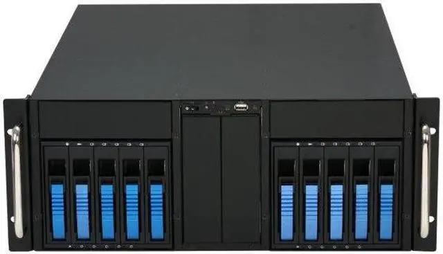 Alt view image 2 of 9 - iStarUSA D-410B10SA-BLUE Blue Zinc-Coated Steel 4U Rackmount Server Case