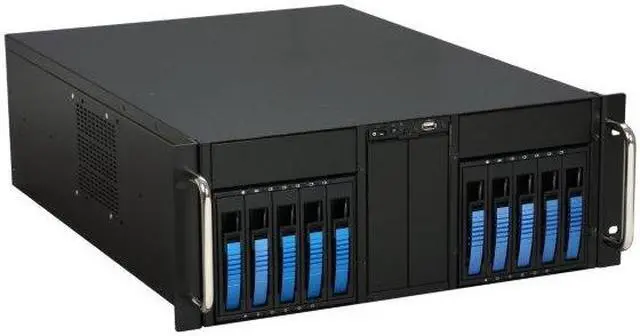 Alt view image 3 of 9 - iStarUSA D-410B10SA-BLUE Blue Zinc-Coated Steel 4U Rackmount Server Case