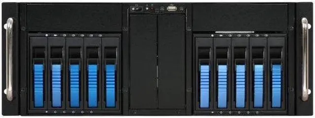 Alt view image 4 of 9 - iStarUSA D-410B10SA-BLUE Blue Zinc-Coated Steel 4U Rackmount Server Case