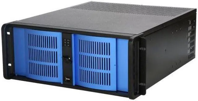 Alt view image 2 of 9 - iStarUSA D-400-6-Blue Steel 4U Rackmount Compact Stylish Server Chassis 6 External 5.25" Drive Bays