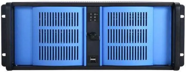 Alt view image 3 of 9 - iStarUSA D-400-6-Blue Steel 4U Rackmount Compact Stylish Server Chassis 6 External 5.25" Drive Bays