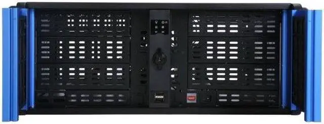 Alt view image 4 of 9 - iStarUSA D-400-6-Blue Steel 4U Rackmount Compact Stylish Server Chassis 6 External 5.25" Drive Bays
