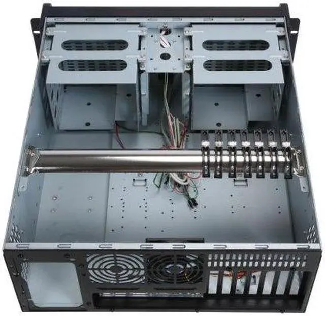 Alt view image 7 of 9 - iStarUSA D-400-6-Blue Steel 4U Rackmount Compact Stylish Server Chassis 6 External 5.25" Drive Bays