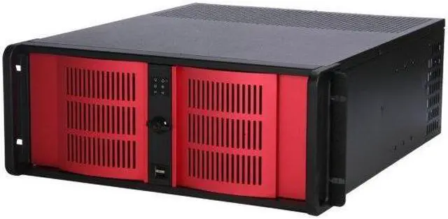 Alt view image 2 of 9 - iStarUSA D-400-6-RED Material of Front Bezel:Aluminum alloy Material of Handle: 1.2mm SECC Zinc-Coated Steel Material of Main Chassis: 1.2mm SECC Zinc-Coated Steel ( Japan Made ) 4U Rackmount Compact Stylish Rackmount Chassis 6 External 5.2