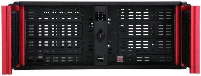 Alt view image 4 of 9 - iStarUSA D-400-6-RED Material of Front Bezel:Aluminum alloy Material of Handle: 1.2mm SECC Zinc-Coated Steel Material of Main Chassis: 1.2mm SECC Zinc-Coated Steel ( Japan Made ) 4U Rackmount Compact Stylish Rackmount Chassis 6 External 5.2