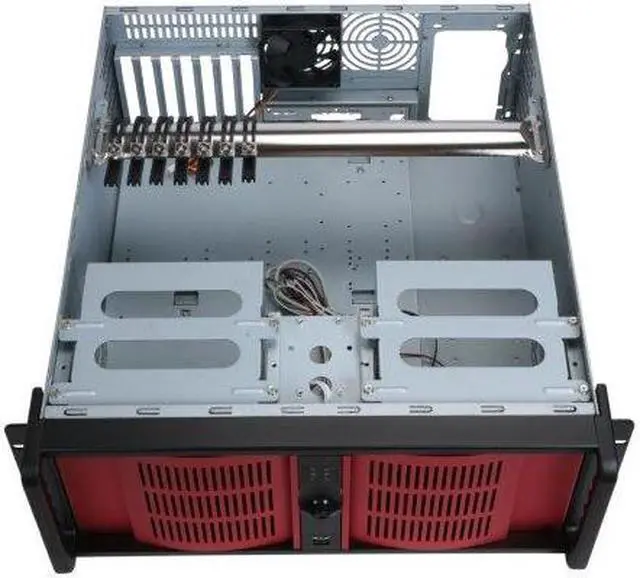 Alt view image 8 of 9 - iStarUSA D-400-6-RED Material of Front Bezel:Aluminum alloy Material of Handle: 1.2mm SECC Zinc-Coated Steel Material of Main Chassis: 1.2mm SECC Zinc-Coated Steel ( Japan Made ) 4U Rackmount Compact Stylish Rackmount Chassis 6 External 5.2