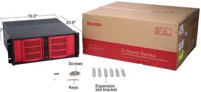 Alt view image 9 of 9 - iStarUSA D-400-6-RED Material of Front Bezel:Aluminum alloy Material of Handle: 1.2mm SECC Zinc-Coated Steel Material of Main Chassis: 1.2mm SECC Zinc-Coated Steel ( Japan Made ) 4U Rackmount Compact Stylish Rackmount Chassis 6 External 5.2