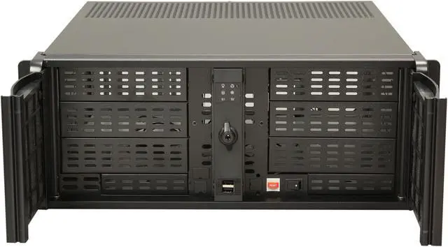Alt view image 2 of 7 - iStarUSA D-400-6-Black Black Steel 4U Rackmount Compact Stylish Server Chassis 6 External 5.25" Drive Bays