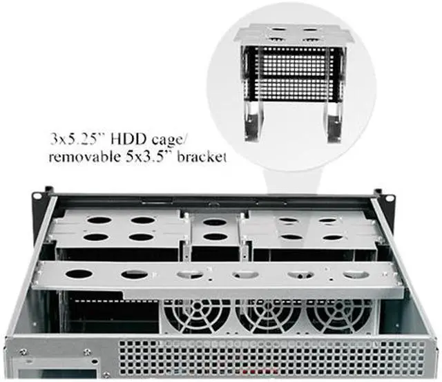 Alt view image 6 of 7 - iStarUSA D-416-SILVER Metal/ Aluminum 4U Rackmount Compact Stylish Server Chassis 6 External 5.25" Drive Bays - OEM