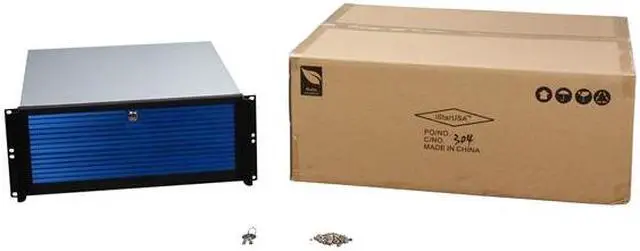 Alt view image 6 of 6 - iStarUSA D-416-BLUE Metal/ Aluminum 4U Rackmount Compact Stylish Server Chassis 6 External 5.25" Drive Bays - OEM