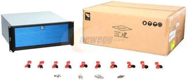 Alt view image 6 of 6 - iStarUSA D-416-B10SA-BL-BLUE Metal/ Aluminum 4U Rackmount Compact Stylish Server Chassis PS2 PSU
