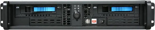 Alt view image 2 of 7 - iStarUSA D200ND-2T7SA-BL Blue Steel 2U Rackmount Compact Stylish Server Case with Rails - OEM