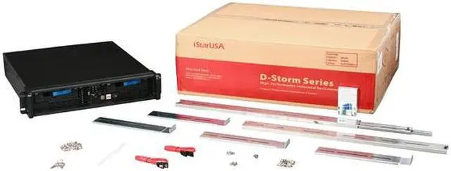 Alt view image 7 of 7 - iStarUSA D200ND-2T7SA-BL Blue Steel 2U Rackmount Compact Stylish Server Case with Rails - OEM