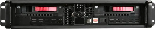 Alt view image 2 of 7 - iStarUSA D200ND-2T7SA-RD Red Steel 2U Rackmount Compact Stylish Server Case with Rails - OEM