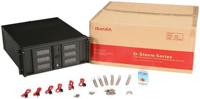 Alt view image 7 of 7 - iStarUSA D400-6SE-B6SA-PBK 4U Rackmount Compact Stylish Server Chassis 2 External 5.25" Drive Bays - OEM