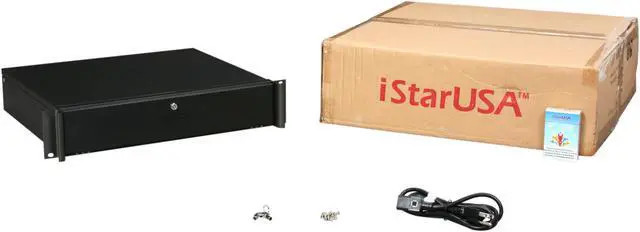 Alt view image 7 of 7 - iStarUSA D-218M2-ITX-22 Black 1.0mm Steel 2U Rackmount Compact Dual Mini-ITX Chassis 220W - OEM