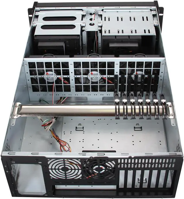 Alt view image 5 of 7 - iStarUSA D400L7-DE8BK Steel 4U Rackmount High Performance Quiet Server Chassis