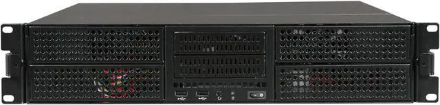 Alt view image 2 of 7 - iStarUSA E-204L Black Aluminum / Steel 2U Rackmount Server Chassis 4 External 5.25" Drive Bays
