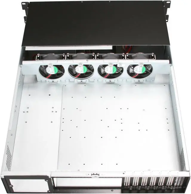 Alt view image 5 of 7 - iStarUSA E-204L Black Aluminum / Steel 2U Rackmount Server Chassis 4 External 5.25" Drive Bays