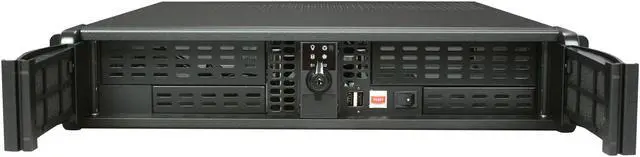 Alt view image 4 of 7 - iStarUSA D-200 Black Material of Front Bezel: Aluminum alloy
Material of Handle: SECC Zinc-Coated Steel
Material of Main Chassis: 1.2mm SECC Zinc-Coated Steel (Japan Made) 2U Rackmount Compact Stylish Chassis - Black Bezel 2 External 5.25"