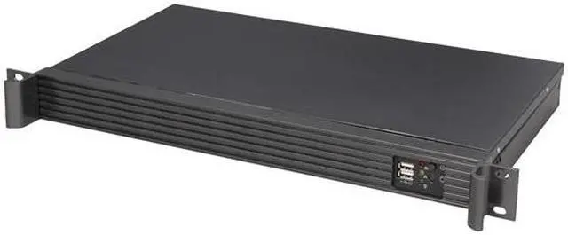 Main image of iStarUSA D-118V2-ITX-1U180FX1 Black Aluminum / Steel 1U Rackmount Compact Server Chassis 180W
