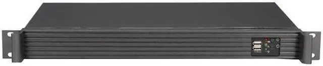Alt view image 2 of 7 - iStarUSA D-118V2-ITX-1U180FX1 Black Aluminum / Steel 1U Rackmount Compact Server Chassis 180W