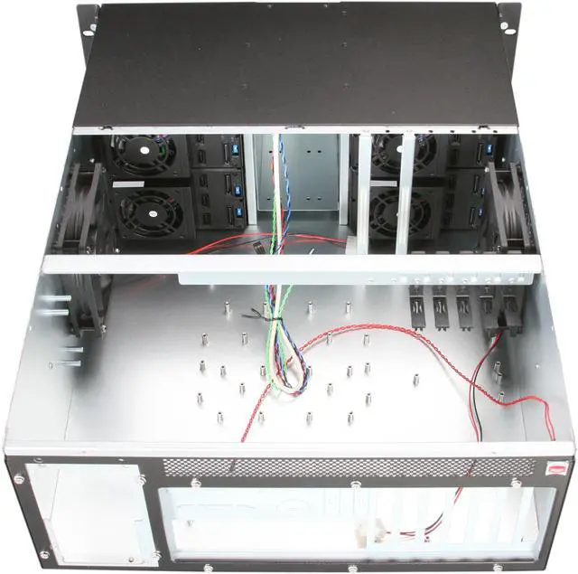 Alt view image 5 of 7 - iStarUSA D410-DE12BK Black Steel 4U Rackmount 10-Bay Stylish Storage Server Rackmount Chassis 2 External 5.25" Drive Bays