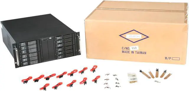 Alt view image 7 of 7 - iStarUSA D410-DE12BK Black Steel 4U Rackmount 10-Bay Stylish Storage Server Rackmount Chassis 2 External 5.25" Drive Bays