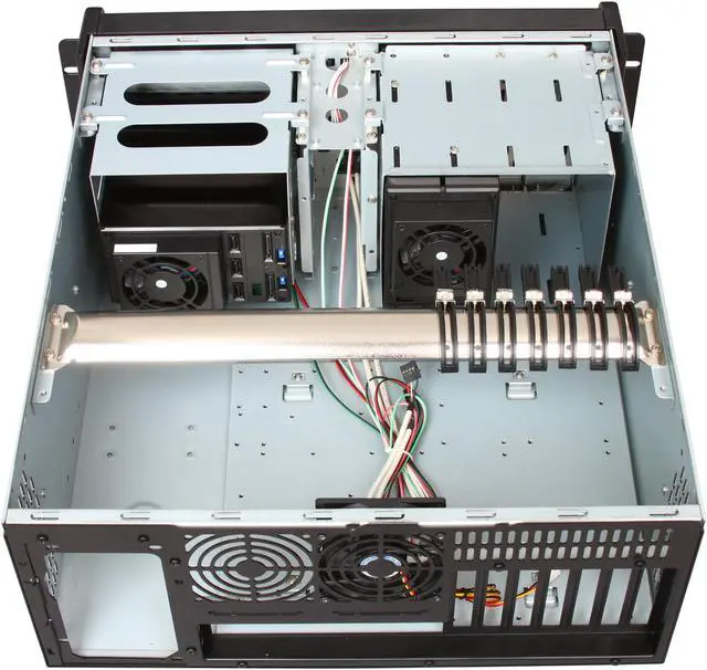 Alt view image 5 of 7 - iStarUSA D-407P-DE6BL Black Steel 4U Rackmount Compact Stylish Server Case 3 External 5.25" Drive Bays