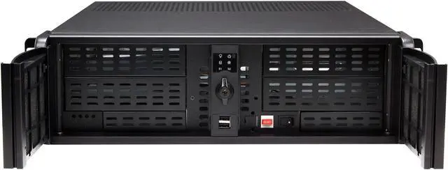 Alt view image 2 of 7 - iStarUSA D-300 Black Aluminum / Steel 3U Rackmount Compact Stylish Chassis - Black Bezel 4 External 5.25" Drive Bays