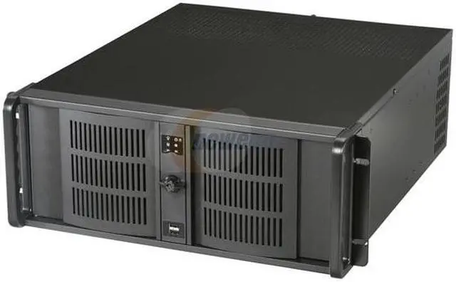Main image of iStarUSA D-400 Black Aluminum / Steel 4U Rackmount Compact Stylish Chassis - Black Bezel 4 External 5.25" Drive Bays