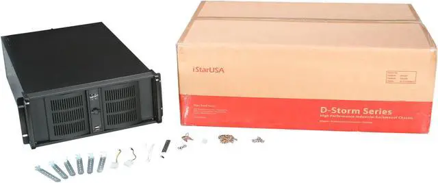 Alt view image 7 of 8 - iStarUSA D-400L-7 Black Aluminum / Steel 4U Rackmount High Performance Chassis - Black Bezel 7 External 5.25" Drive Bays