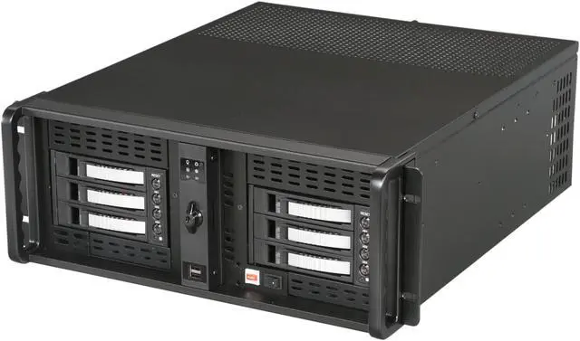 Main image of iStarUSA D406ND-B6SL Black Aluminum / Steel 4U Rackmount Compact Stylish Rackmount Chassis