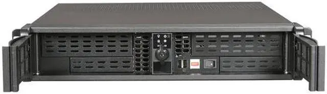 Alt view image 2 of 7 - iStarUSA D-200-2U35PD8-RC Black Aluminum / Steel 2U Rackmount High Performance Chassis w/ PCI Riser Card and 350W Server PSU 350W 2 External 5.25" Drive Bays