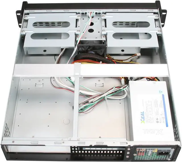 Alt view image 5 of 7 - iStarUSA D-200-2U35PD8-RC Black Aluminum / Steel 2U Rackmount High Performance Chassis w/ PCI Riser Card and 350W Server PSU 350W 2 External 5.25" Drive Bays