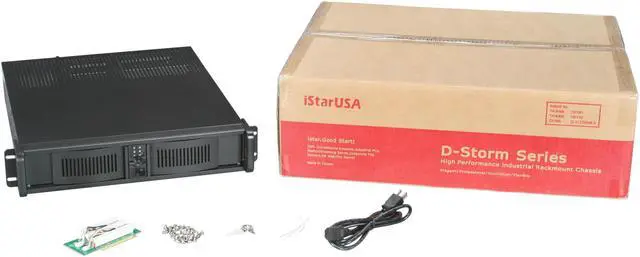 Alt view image 7 of 7 - iStarUSA D-200-2U35PD8-RC Black Aluminum / Steel 2U Rackmount High Performance Chassis w/ PCI Riser Card and 350W Server PSU 350W 2 External 5.25" Drive Bays