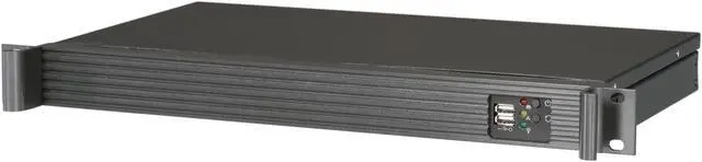 Main image of iStarUSA D-118V2-ITX-22FX8 Black Metal / Aluminum 1U Rackmount Compact mini-ITX Chassis 220W 80Plus - OEM