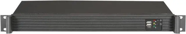 Alt view image 2 of 6 - iStarUSA D-118V2-ITX-22FX8 Black Metal / Aluminum 1U Rackmount Compact mini-ITX Chassis 220W 80Plus - OEM