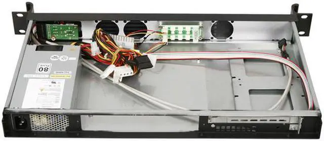Alt view image 5 of 6 - iStarUSA D-118V2-ITX-22FX8 Black Metal / Aluminum 1U Rackmount Compact mini-ITX Chassis 220W 80Plus - OEM