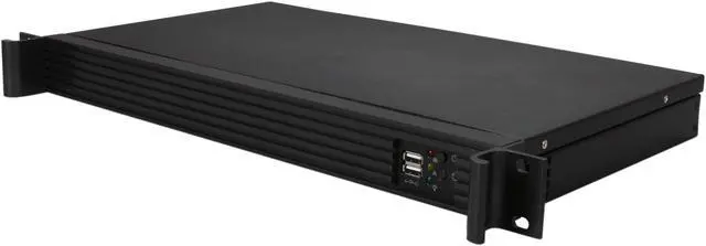 Main image of iStarUSA D-118V2-ITX-30FX8 Black Metal / Aluminum 1U Rackmount Compact Server Case 300W 80Plus
