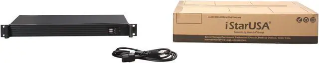 Alt view image 5 of 5 - iStarUSA D-118V2-ITX-30FX8 Black Metal / Aluminum 1U Rackmount Compact Server Case 300W 80Plus