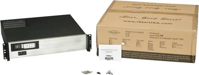 Alt view image 4 of 4 - iStarUSA D213MATX-DE1SL-SL Silver Front Bezel Aluminum / Steel 2U Rackmount Compact Server Case