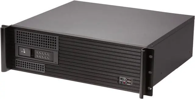 Main image of iStarUSA D313SEMATX-DE1BK Aluminum / Steel 3U Rackmount Compact Trayless Server Case - Black Bezel 1 External 5.25" Drive Bays