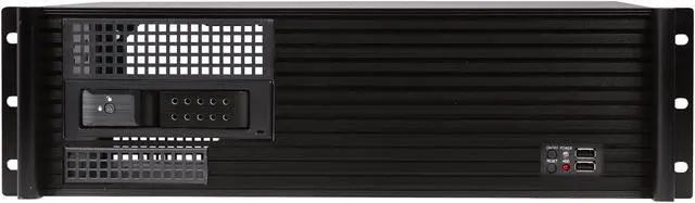Alt view image 2 of 7 - iStarUSA D313SEMATX-DE1BK Aluminum / Steel 3U Rackmount Compact Trayless Server Case - Black Bezel 1 External 5.25" Drive Bays