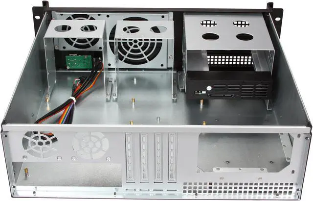 Alt view image 5 of 7 - iStarUSA D313SEMATX-DE1BK Aluminum / Steel 3U Rackmount Compact Trayless Server Case - Black Bezel 1 External 5.25" Drive Bays
